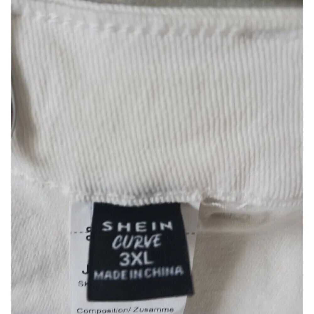 NWT Shein Skort SXY Curve Denim Side Zip Casual Ivory Size 3XL‎